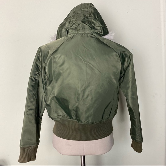 Gap Furry Hooded Bomber Jacket - Picture 6 of 8